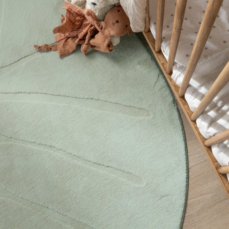 Kinderteppich Waschbar - Coco Blatt Grün