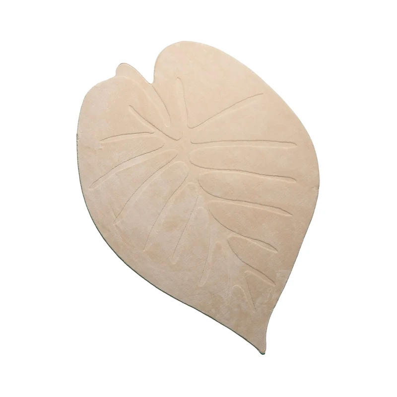 Kinderteppich Waschbar - Coco Blatt Beige