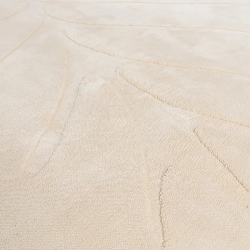 Kinderteppich Waschbar - Coco Blatt Beige