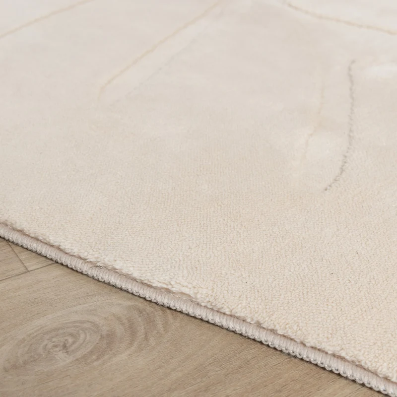 Kinderteppich Waschbar - Coco Blatt Beige