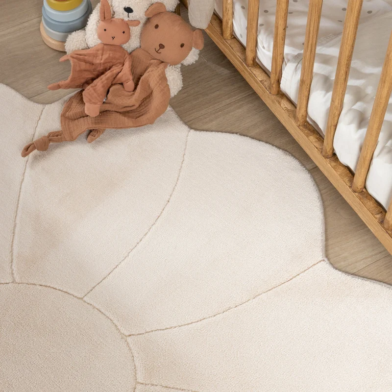 Kinderteppich Rund - Coco Blume Beige
