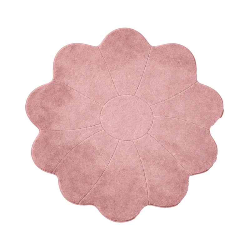 Kinderteppich Waschbar - Coco Blume Dunkelrosa