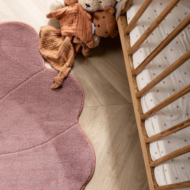 Kinderteppich Waschbar - Coco Blume Dunkelrosa