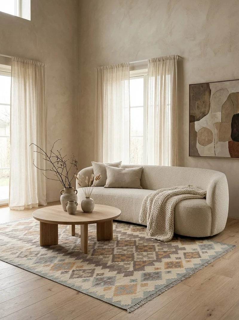 Kelim Gashgai · Handgewebt – Beige, 239x171 cm