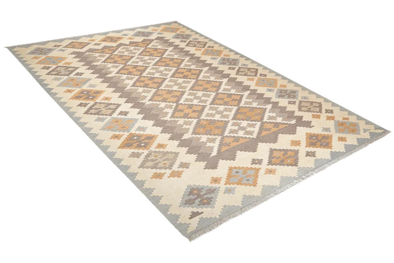 Kelim Gashgai · Handgewebt – Beige, 239x171 cm
