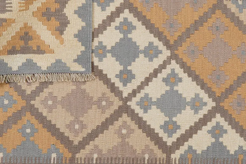 Kelim Gashgai · Handgewebt – Grau, 178x126 cm