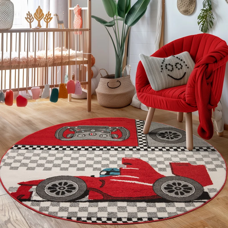 Kinderteppich Junge Rennwagen Design Babyzimmer Teppich Kinderzimmer