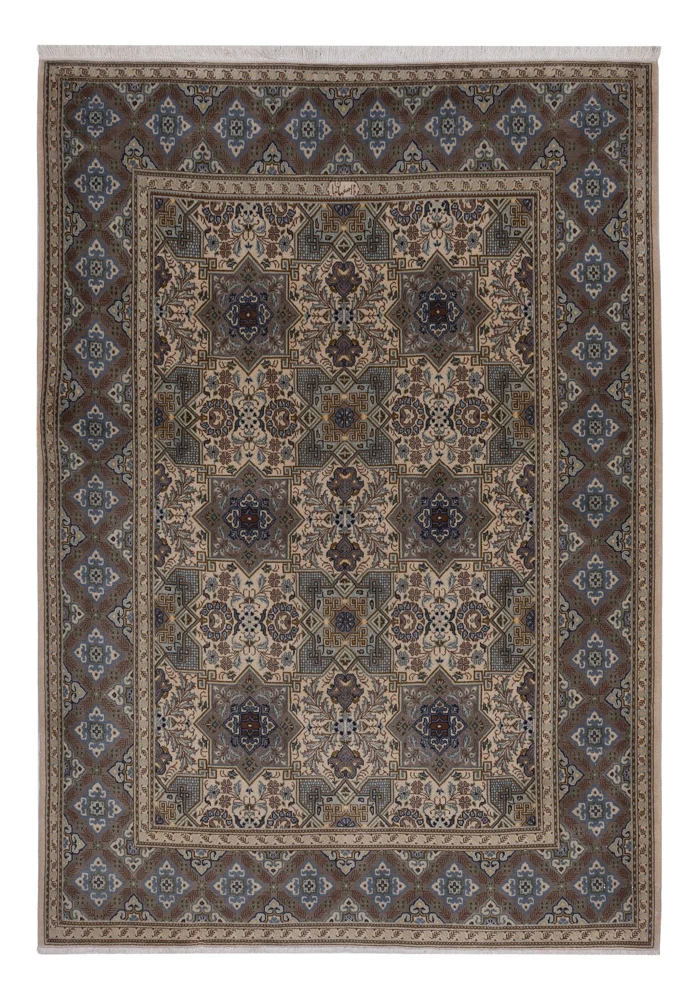 Keshan Teppich 137x199cm - Perserteppich - dunkelbeige