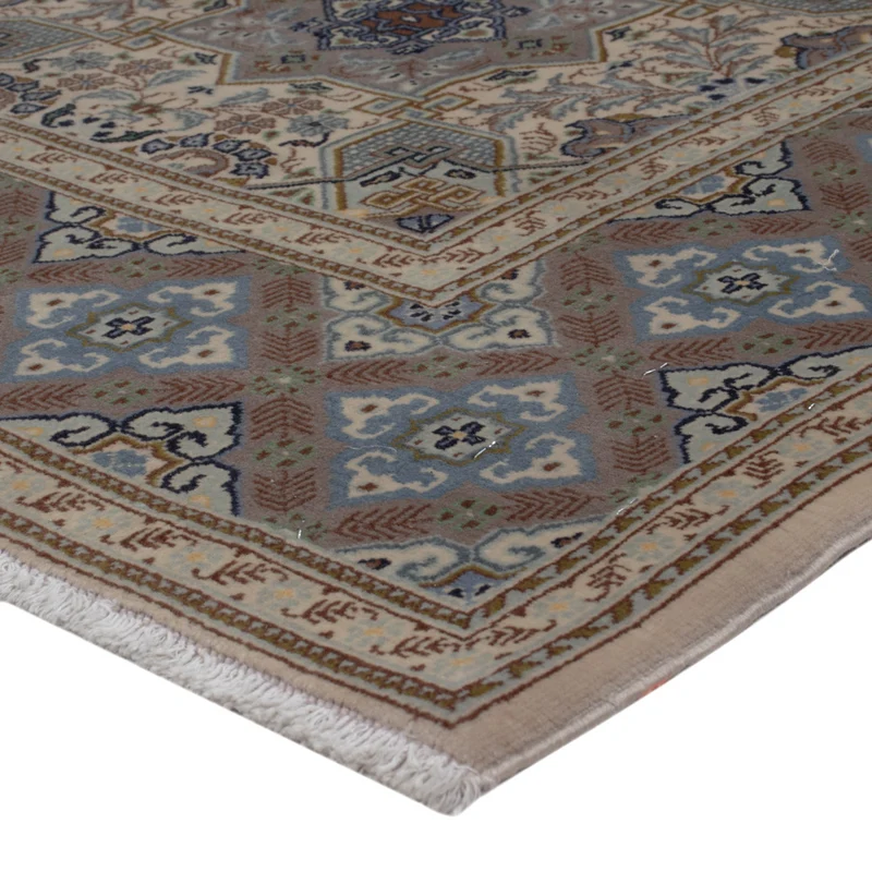 Keshan Teppich 137x199cm - Perserteppich - dunkelbeige