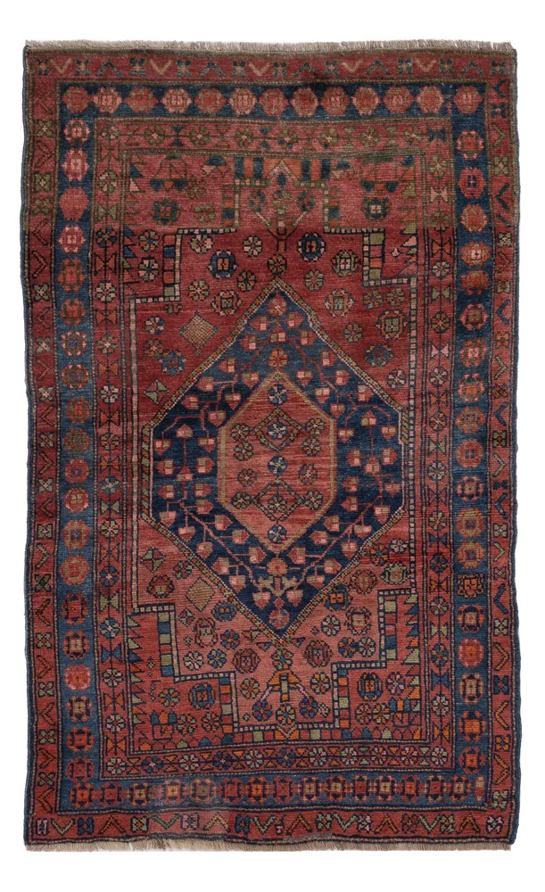 Hamadan Teppich 125x220cm - Perserteppich - rot