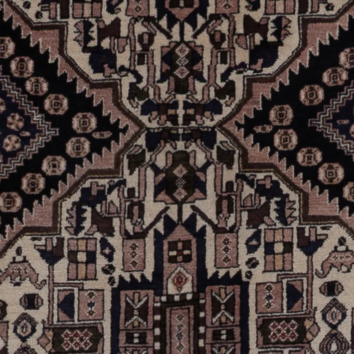 Afshar Sirjan Teppich 152x210cm - Perserteppich - dunkelbeige