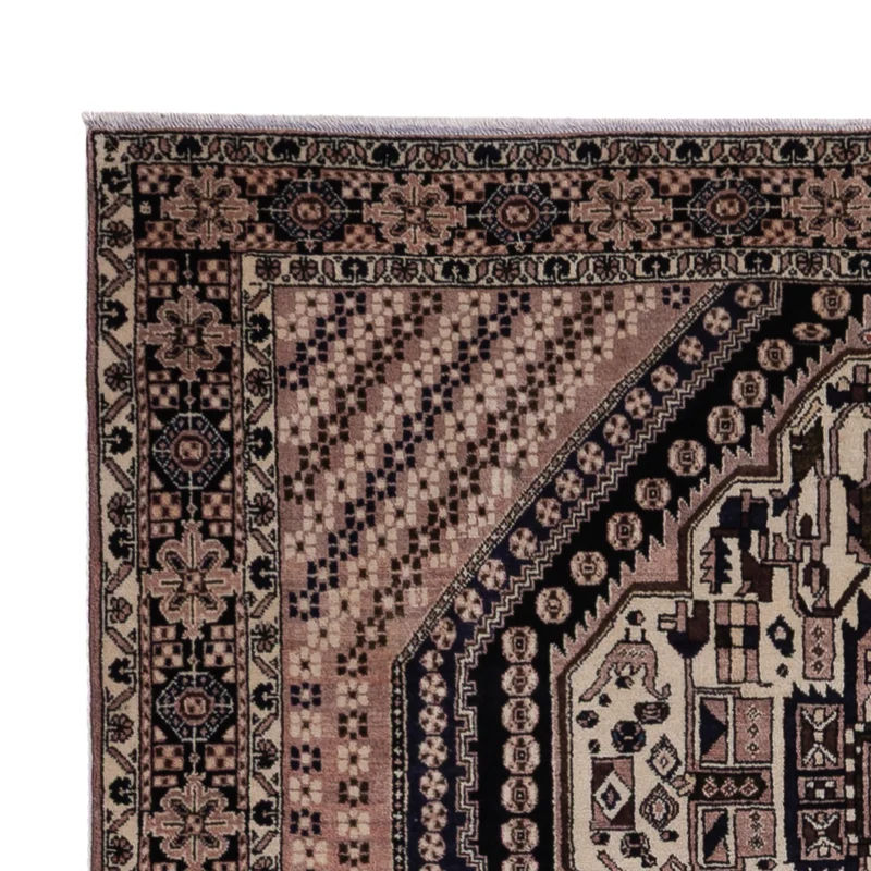 Afshar Sirjan Teppich 152x210cm - Perserteppich - dunkelbeige