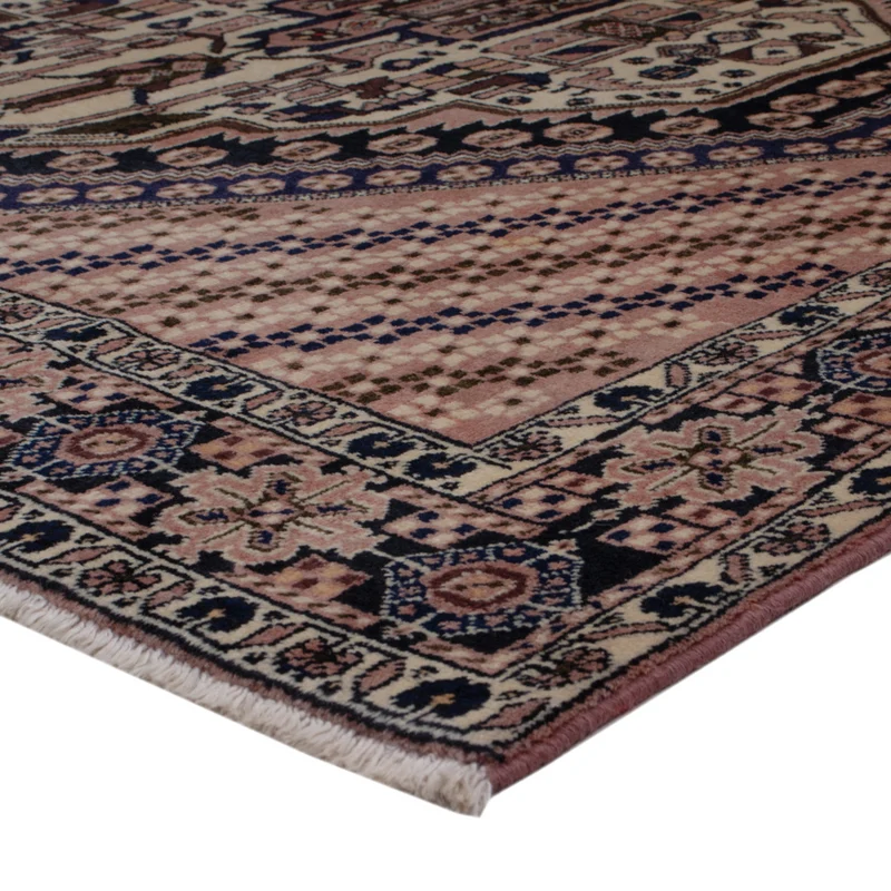 Afshar Sirjan Teppich 152x210cm - Perserteppich - dunkelbeige