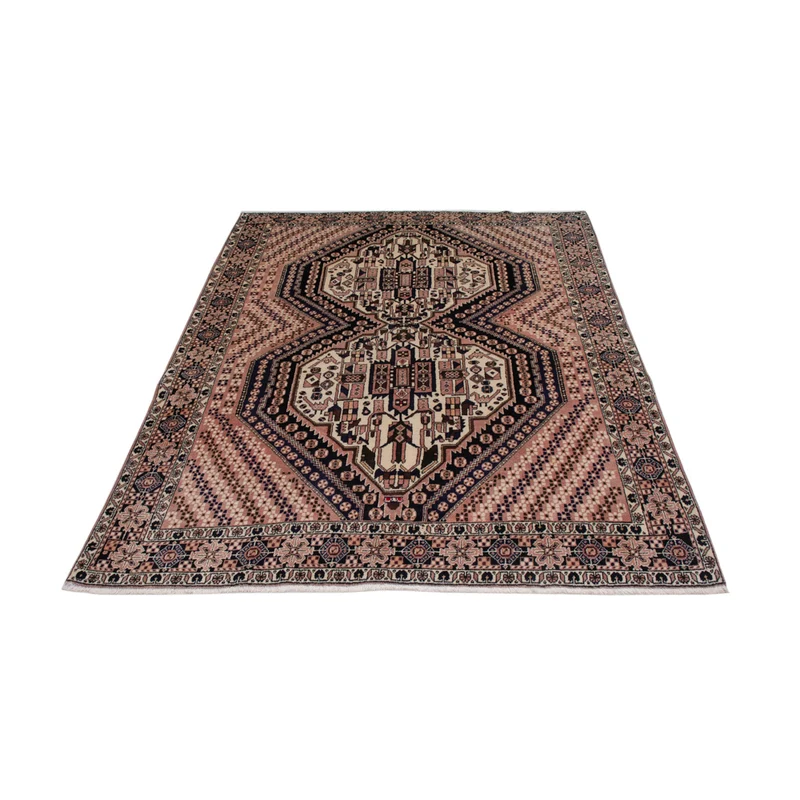 Afshar Sirjan Teppich 152x210cm - Perserteppich - dunkelbeige