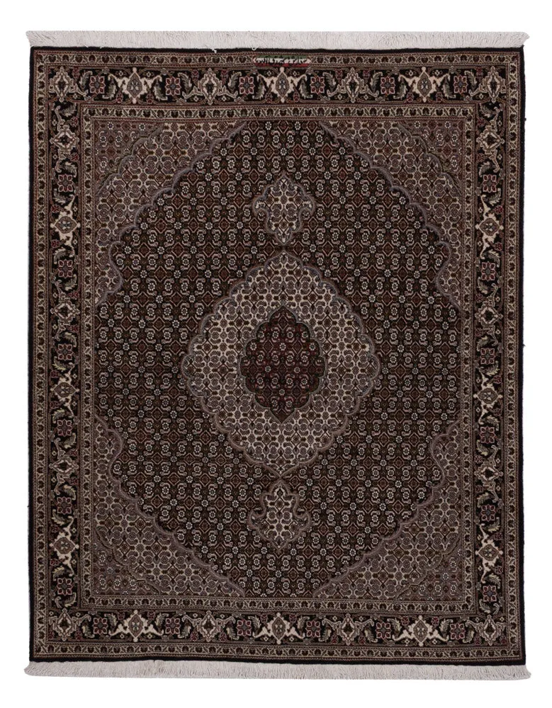 Täbriz - 40 Raj Teppich 152x197cm - Perserteppich - dunkelbeige