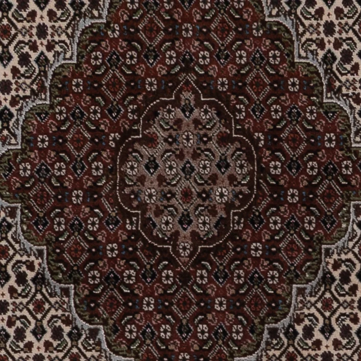 Täbriz - 40 Raj Teppich 138x206cm - Perserteppich - dunkelbeige