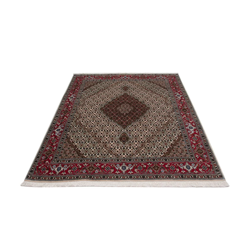 Täbriz - 40 Raj Teppich 138x206cm - Perserteppich - dunkelbeige