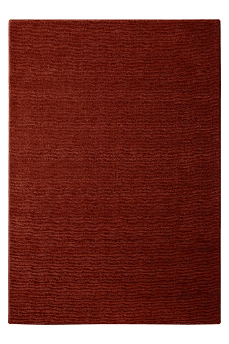 Kurzflor Teppich aus Schurwolle Purpur Rot "Castello ONE" WECONhome