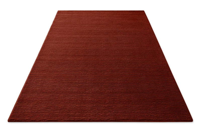 Kurzflor Teppich aus Schurwolle Purpur Rot "Castello ONE" WECONhome