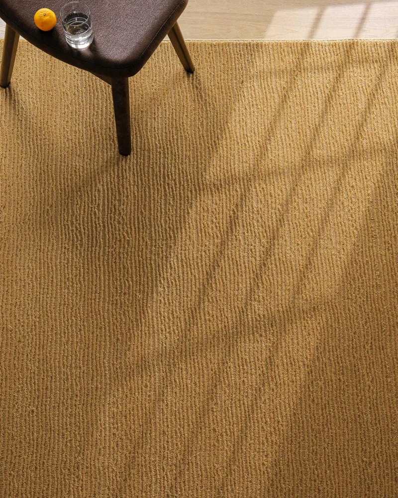 Kurzflor Teppich aus Schurwolle Karamell "Castello ONE" WECONhome