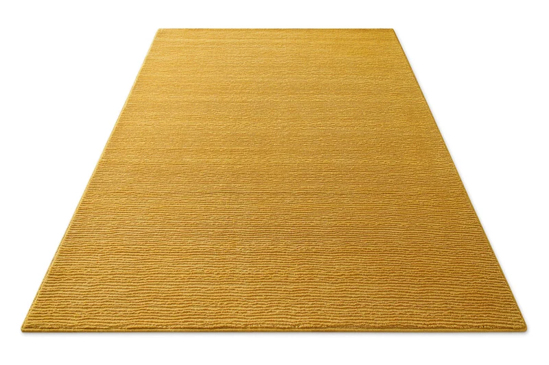 Kurzflor Teppich aus Schurwolle Gelb "Castello ONE" WECONhome