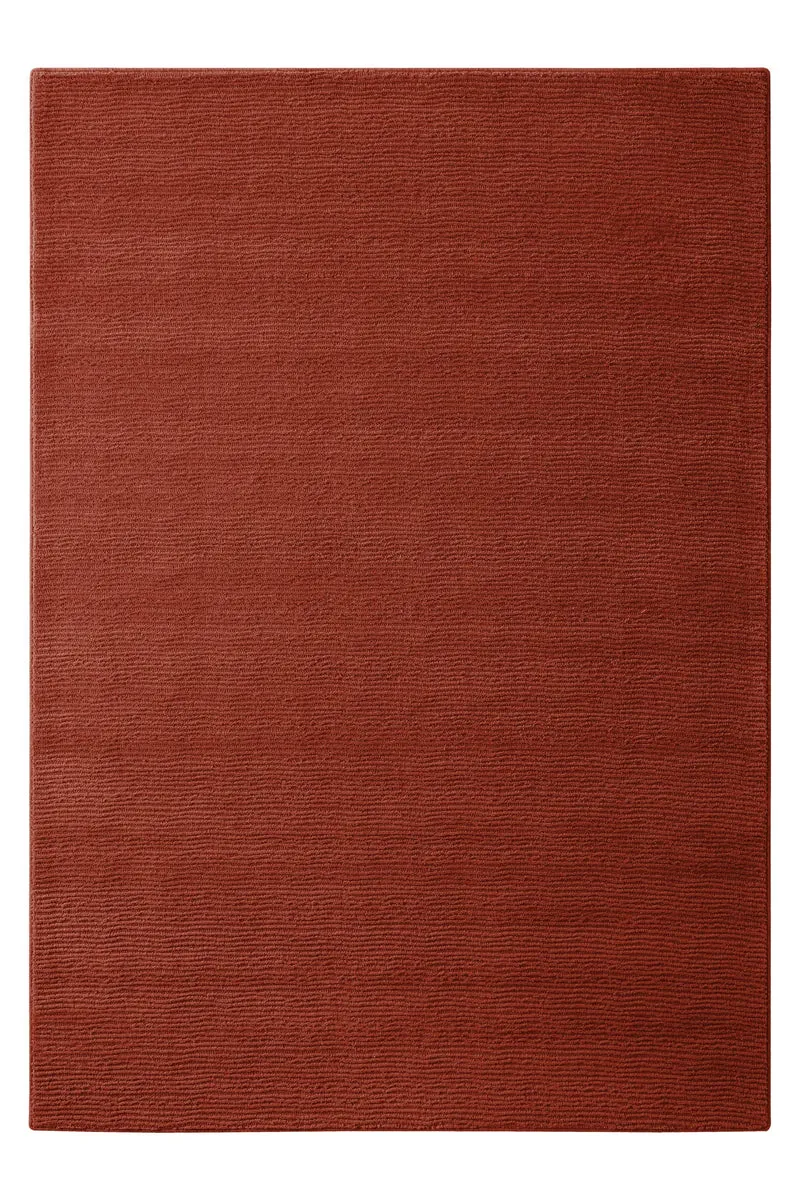 Kurzflor Teppich aus Schurwolle Kamin Rot "Castello ONE" WECONhome