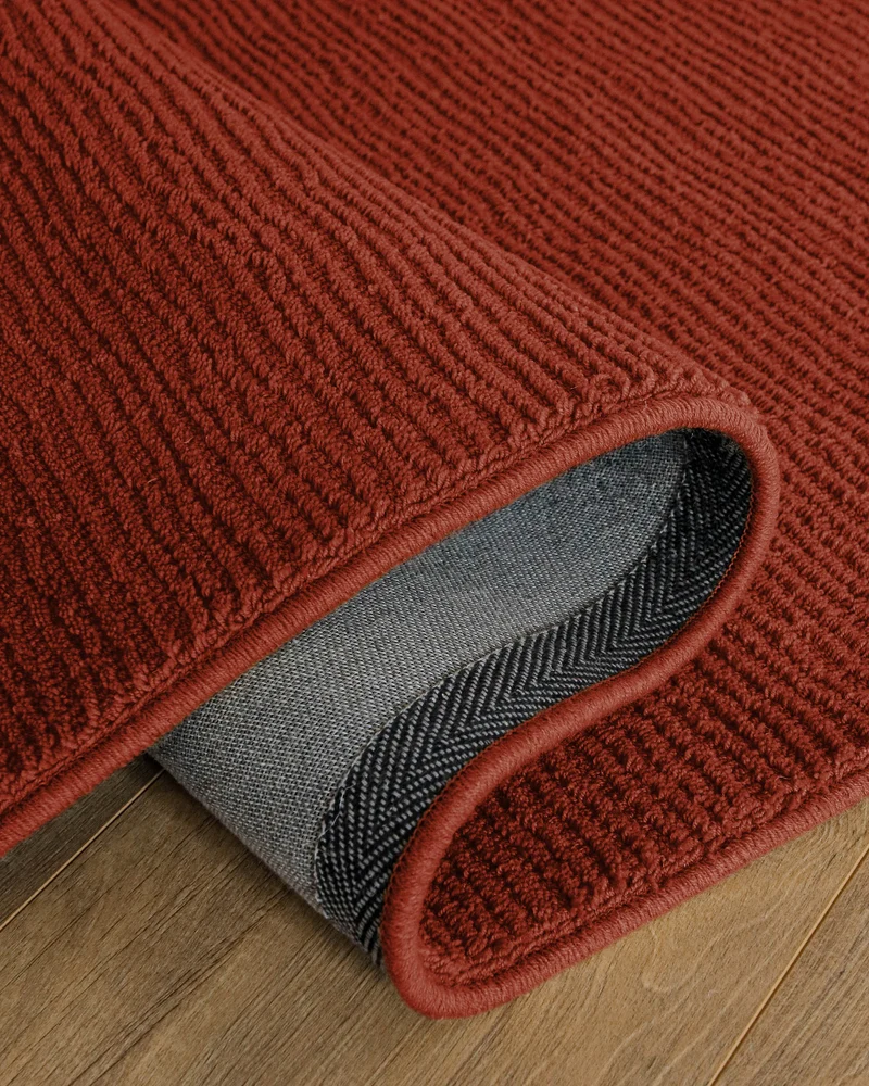 Kurzflor Teppich aus Schurwolle Kamin Rot "Castello ONE" WECONhome