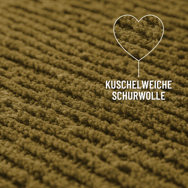 Kurzflor Teppich aus Schurwolle Blass Grün "Castello ONE" WECONhome