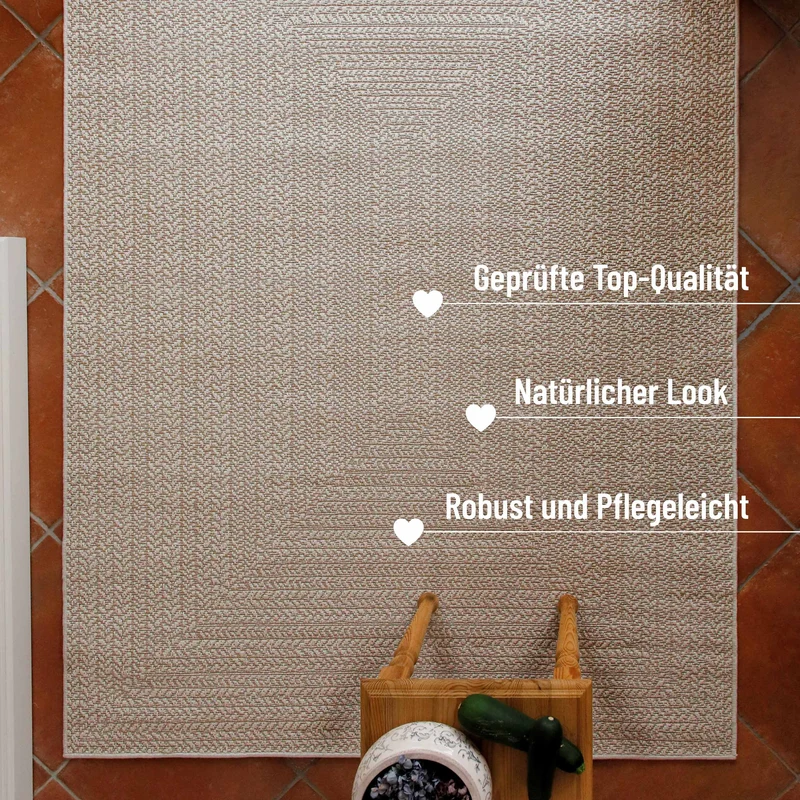 In- & Outdoor Teppich Beige "Layo" WECONhome