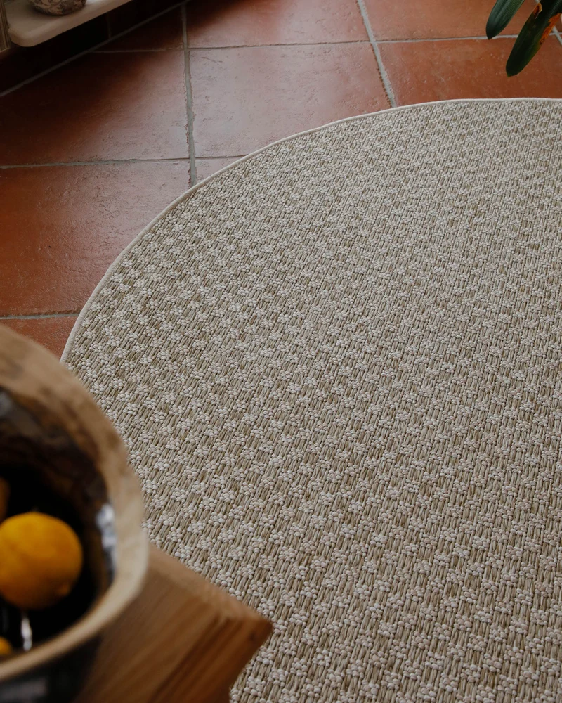 In- & Outdoor Teppich Rund Creme Weiß, pflegeleicht & wetterfest "Miami South Beach" WECONhome