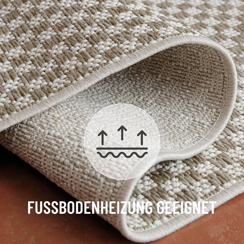 In- & Outdoor Teppich Rund Creme Weiß, pflegeleicht & wetterfest "Miami South Beach" WECONhome