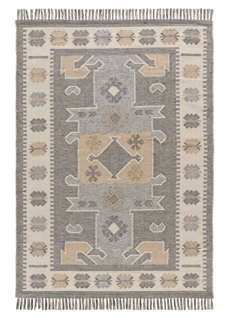 Alfombra kilim con flecos Multicolor Chandia 1098