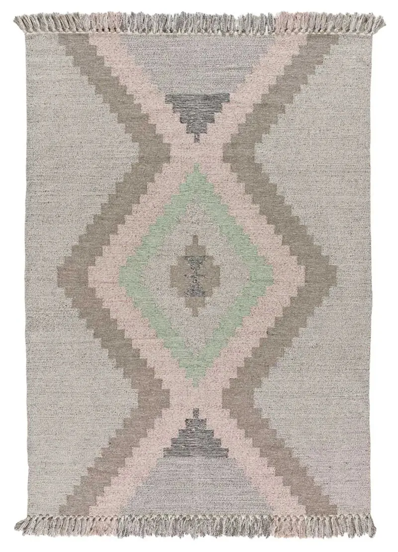 Alfombra kilim con flecos Multicolor Chandia 1140