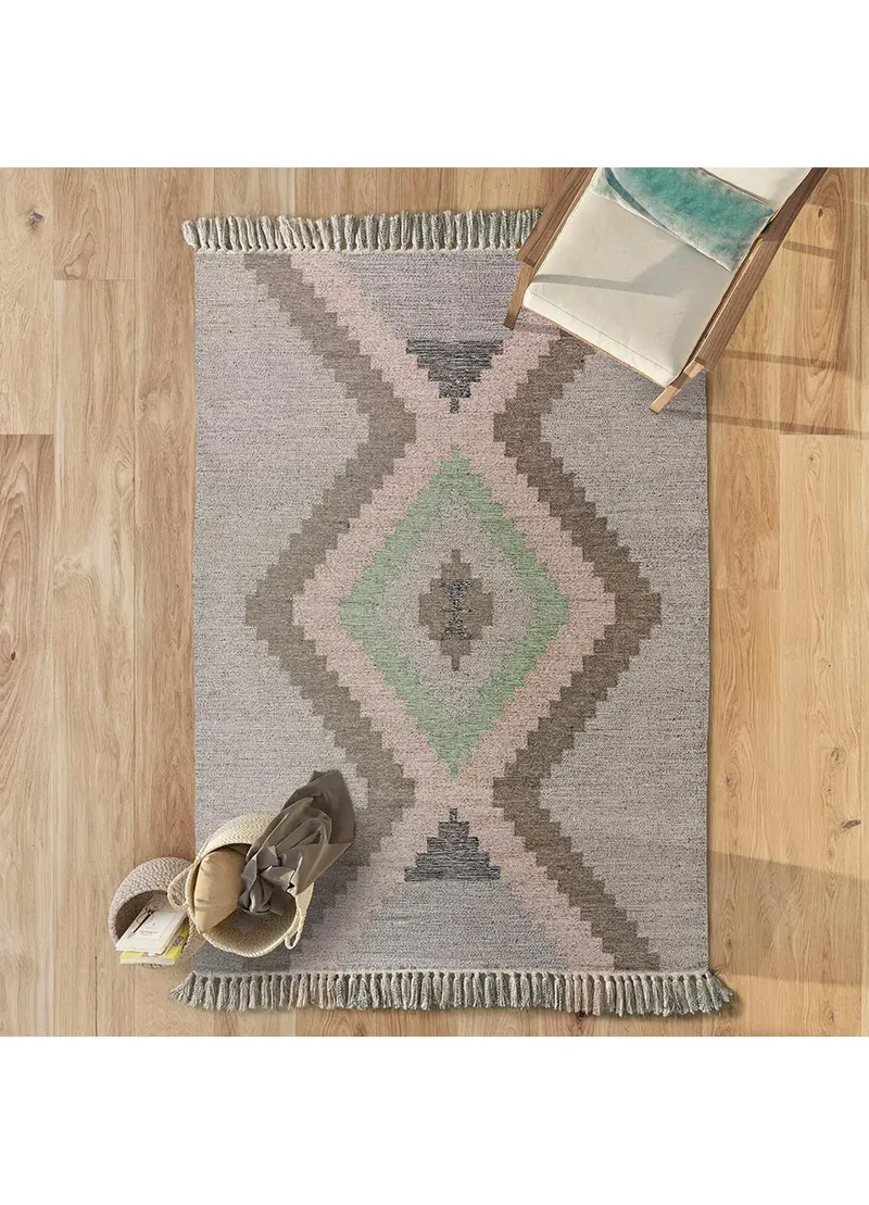 Alfombra kilim con flecos Multicolor Chandia 1140