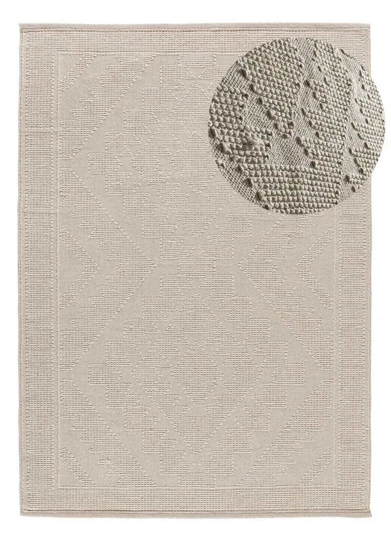 Alfombra de algodón reciclado Pamuk 1140 Crema