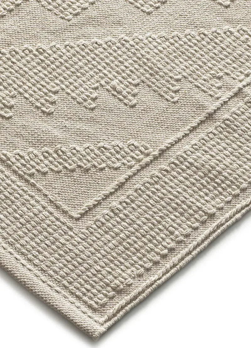 Alfombra de algodón reciclado Pamuk 1140 Crema