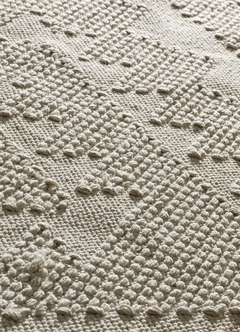 Alfombra de algodón reciclado Pamuk 1140 Crema