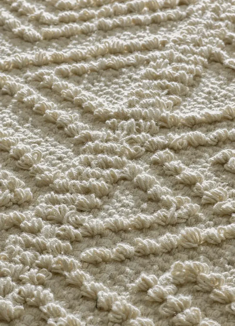 Alfombra de algodón reciclado Pamuk 1115 Crema