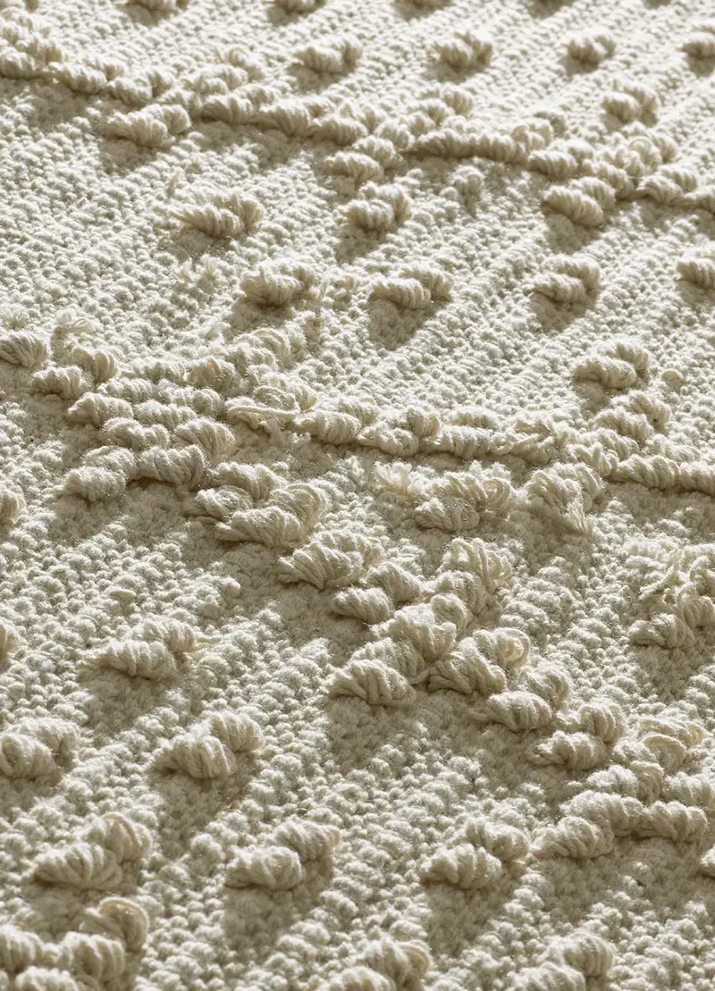Alfombra de algodón reciclado Pamuk 1110 Crema