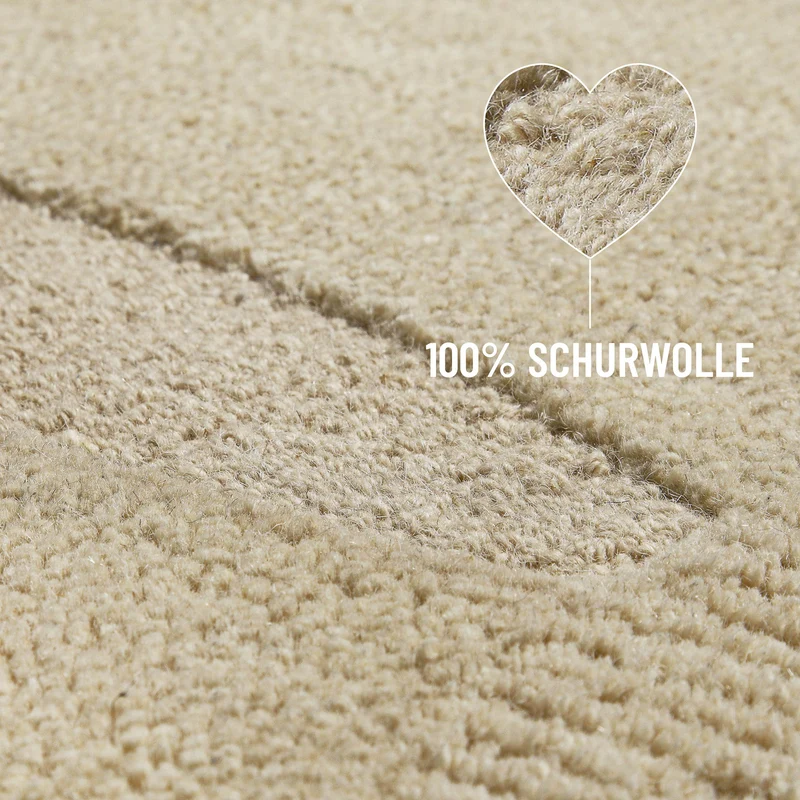 Kurzflorteppich Beige aus Schurwolle "Dodo" WECONhome