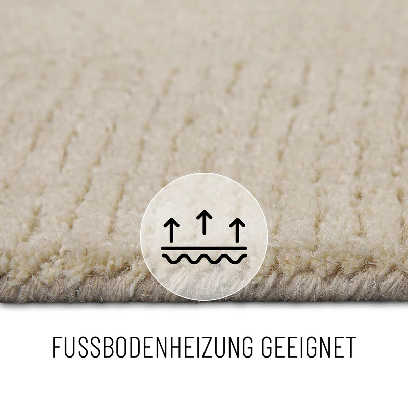 Kurzflorteppich Beige aus Schurwolle "Dodo" WECONhome