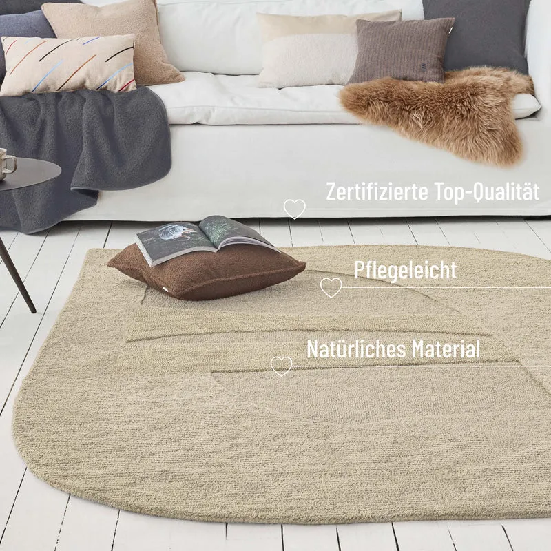 Kurzflorteppich Beige aus Schurwolle "Dodo" WECONhome
