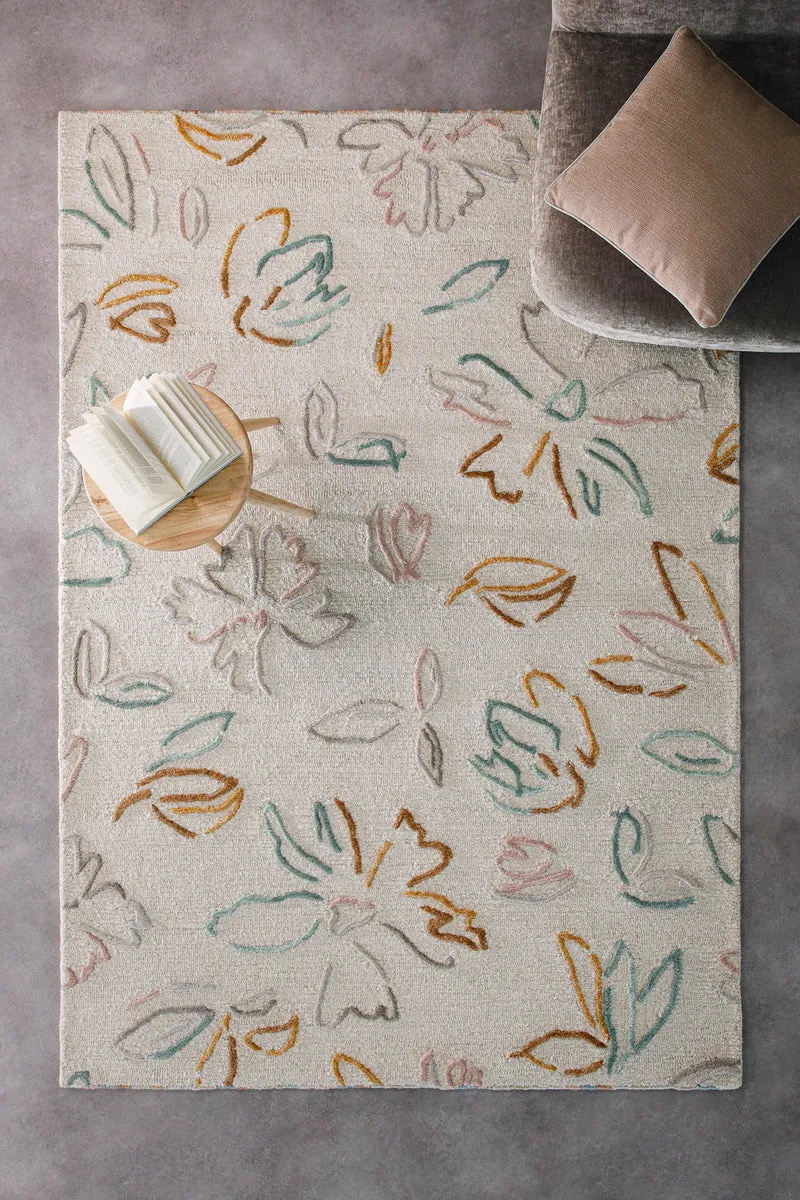 Kurzflorteppich Creme Weiß aus Schurwolle "Vee" WECONhome