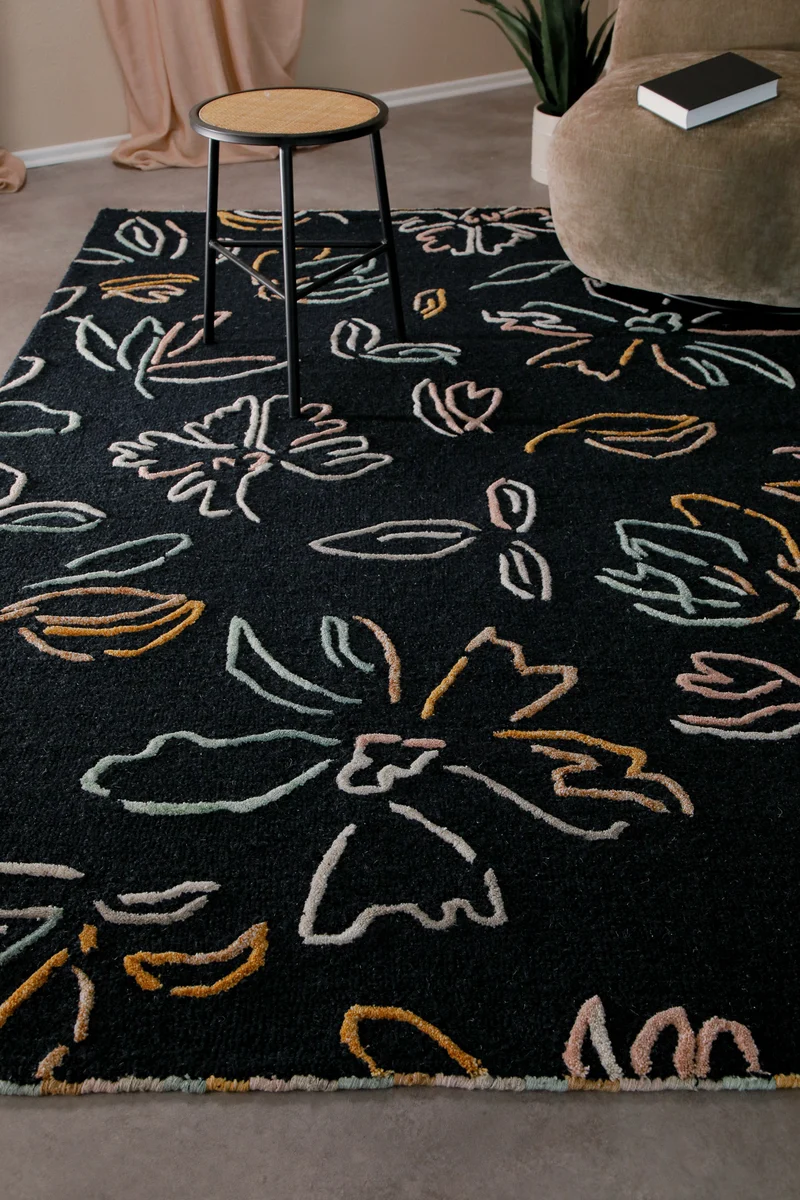 Kurzflorteppich Anthrazit aus Schurwolle "Vee" WECONhome