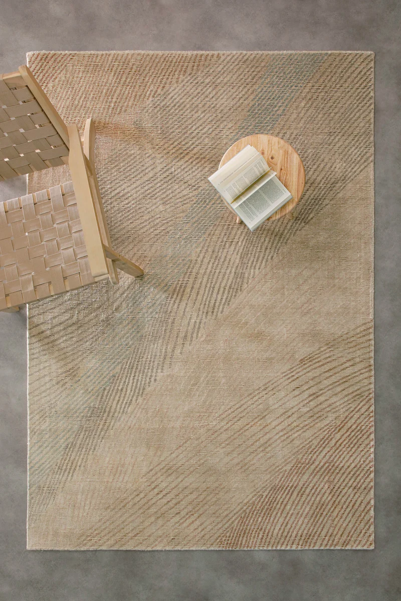 Kurzflorteppich Beige aus Viskose & Schurwolle "Skai" WECONhome