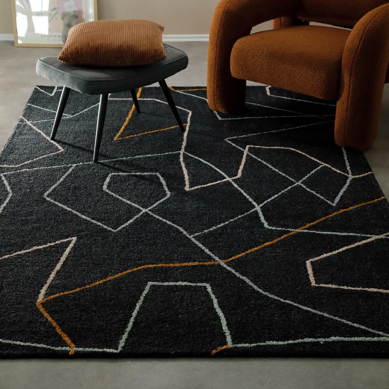 Kurzflorteppich Anthrazit aus Schurwolle "Nox" WECONhome