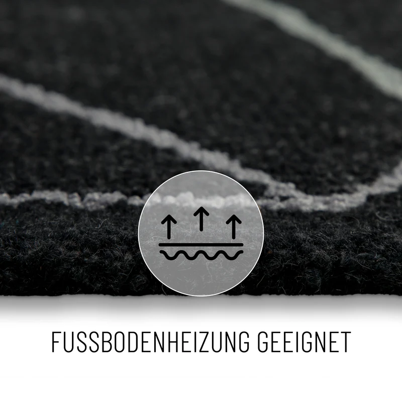Kurzflorteppich Anthrazit aus Schurwolle "Nox" WECONhome