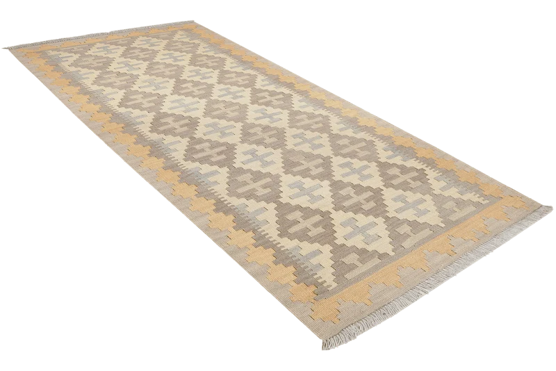 Kelim Gashgai · Handgewebt – Beige, 188x84 cm