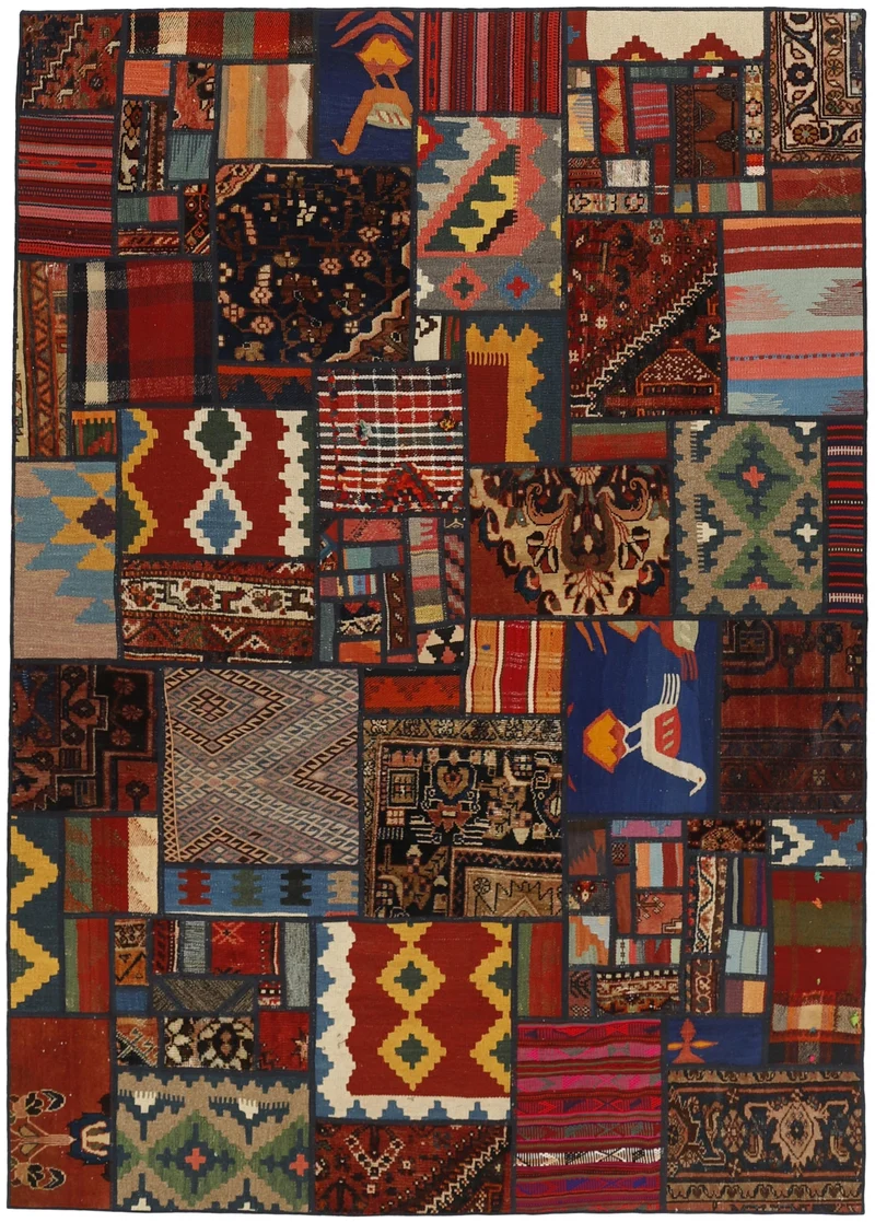MY-RUG Teppich "Modern Patchwork " Geometrische Muster, Handgeknüpft