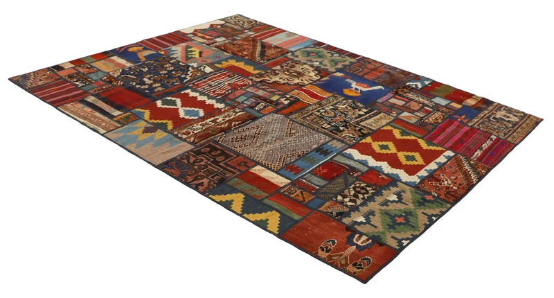 MY-RUG Teppich "Modern Patchwork " Geometrische Muster, Handgeknüpft